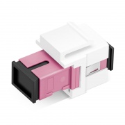 SC/UPC to SC/UPC Simplex OM4 Multimode Fiber Keystone Jack This picture is about KJ-OM4SCSX.