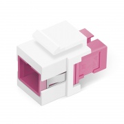 SC/UPC to SC/UPC Simplex OM4 Multimode Fiber Keystone Jack This picture is about KJ-OM4SCSX.