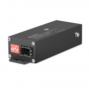 Convertidor de medios Gigabit Ethernet mini industrial no gestionado, 1x 10/100/1000Base-T RJ45 a 1x 1000Base-X SFP, estándar de enchufe británico Esta imagen trata sobre .