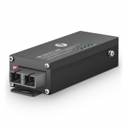 Mini Industrial 1x 10/100/1000Base-T RJ45 to 1x 1000Base-X Multimode SC 850nm 550m Gigabit Ethernet Media Converter, British Plug Standard This picture is about IMC-GA1SC1T-MM.