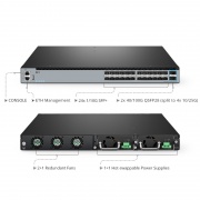 S5850-24S2C-DC, 24-Port Ethernet L3 Switch, 24 x 10Gb SFP+, with 2 x 100Gb QSFP28, Support MPLS&MLAG, Dual DC PSUs This picture is about S5850-24S2C-DC.