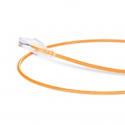 0.3m Cat6六類極細網絡跳線 28AWG 無卡扣 非屏蔽(UTP) PVC CM,橙色 這張圖片是關於C6UTPSGSPVC.