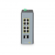 IES3110-8TFP-R, 8-Port Gigabit Ethernet L2+ Managed Industrial PoE+ Switch, 8 x PoE+ Ports @240W, with 2 x 1Gb SFP, Wide-Temp This picture is about IES3110-8TFP-R.
