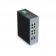 IES3110-8TFP-R, 8-Port Gigabit Ethernet L2+ Managed Industrial PoE+ Switch, 8 x PoE+ Ports @240W, with 2 x 1Gb SFP, Wide-Temp This picture is about IES3110-8TFP-R.