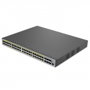 S5500-48T6SP-R, 48-Port Gigabit Ethernet L3 PoE+ Switch, 48 x PoE+ Ports @760W, with 6 x 10Gb SFP+, Support Stacking This picture is about S5500-48T6SP-R.