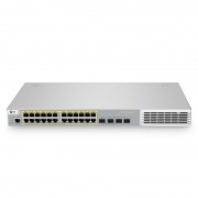 S3410-24TF-P,24口以太網L2+ PoE+交換機,24 x PoE+@370W,4 x 1Gb SFP 上行鏈路,可堆疊交換機,Broadcom 芯片 這張圖片是關於S3410-24TF-P.