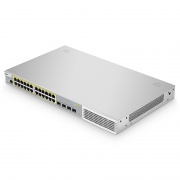 S3410-24TF-P,24口以太網L2+ PoE+交換機,24 x PoE+@370W,4 x 1Gb SFP 上行鏈路,可堆疊交換機,Broadcom 芯片 這張圖片是關於S3410-24TF-P.