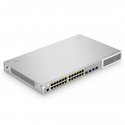 S3410-24TF-P,24口以太網L2+ PoE+交換機,24 x PoE+@370W,4 x 1Gb SFP 上行鏈路,可堆疊交換機,Broadcom 芯片 這張圖片是關於S3410-24TF-P.