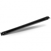 Panel ciego pasante, tira de cepillo, 1RU de 19 pulgadas de ancho Esta imagen trata sobre CMH-B1U.