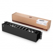 Organizador horizontal de cables, conducto dactilar, 2U, una cara con cubierta, plástico ABS, para 19" EIA Esta imagen trata sobre CMH-SFD2U.