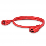 4ft (1.2m) IEC60320 C14 to IEC60320 C19 14AWG 250V/15A Power Cord, Red This picture is about PC14C19-15A.