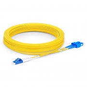 30m (98ft) Fiber Patch Cable, 2 Fibers, LC UPC Duplex to SC UPC Duplex, Single Mode (OS2), Riser (OFNR), 2.0mm, Tight-Buffered, Yellow This picture is about SMLCSCDX.