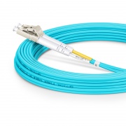 5m (16ft) Fiber Patch Cable, 2 Fibers, LC UPC Duplex to LC UPC Duplex, Multimode (OM4), Riser (OFNR), 2.0mm, Tight-Buffered, Aqua This picture is about OM4LCDX.