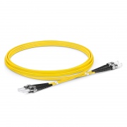 2m (7ft) Fiber Patch Cable, 2 Fibers, ST UPC to ST UPC, Single Mode (OS2), Riser (OFNR), 2.0mm, Tight-Buffered, Yellow This picture is about SMSTDX.
