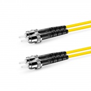 2m (7ft) Fiber Patch Cable, 2 Fibers, ST UPC to ST UPC, Single Mode (OS2), Riser (OFNR), 2.0mm, Tight-Buffered, Yellow This picture is about SMSTDX.