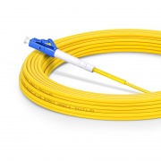 15m (49ft) Fiber Patch Cable, 1 Fiber, LC UPC Simplex to LC UPC Simplex, Single Mode (OS2), Riser (OFNR), 2.0mm, Tight-Buffered, Yellow This picture is about SMLCSX.