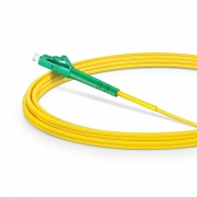 3m (10ft) Fiber Patch Cable, 1 Fiber, LC APC Simplex to SC APC Simplex, Single Mode (OS2), Riser (OFNR), 2.0mm, Tight-Buffered, Yellow This picture is about SMLCSCSX.