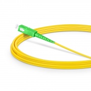 3m (10ft) Fiber Patch Cable, 1 Fiber, LC APC Simplex to SC APC Simplex, Single Mode (OS2), Riser (OFNR), 2.0mm, Tight-Buffered, Yellow This picture is about SMLCSCSX.