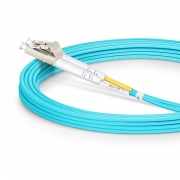 4m (13ft) Fiber Patch Cable, 2 Fibers, LC UPC Duplex to LC UPC Duplex, Multimode (OM3), Riser (OFNR), 2.0mm, Tight-Buffered, Aqua This picture is about OM3LCDX.
