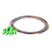 1m (3ft) Pigtail à Fibre Optique à Code Couleur Sans Gaine SC APC 12 Fibres OS2 Monomode PVC (OFNR) 0.9mm Cette image concerne FS12SM-SCA-CP-1M-PVC.