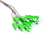 1m (3ft) Pigtail à Fibre Optique à Code Couleur Sans Gaine SC APC 12 Fibres OS2 Monomode PVC (OFNR) 0.9mm Cette image concerne FS12SM-SCA-CP-1M-PVC.