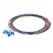 1m (3ft) Pigtail à Fibre Optique à Code Couleur Sans Gaine LC UPC 12 Fibres OS2 Monomode PVC (OFNR) 0.9mm Cette image concerne FS12SM-LCU-CP-1M-PVC.