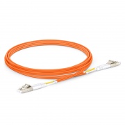 2m (7ft) Fiber Patch Cable, 2 Fibers, LC UPC Duplex to LC UPC Duplex, Multimode (OM2), Riser (OFNR), 2.0mm, Tight-Buffered, Orange This picture is about OM2LCDX.