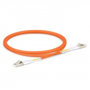 1m (3ft) Cable/latiguillo/jumper de fibra óptica, LC UPC a LC UPC, Dúplex, 2 Fibras, Multimodo (OM2), Riser (OFNR), 2.0mm, Búfer ajustado, Naranja Esta imagen trata sobre OM2LCDX.