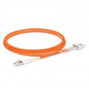 2m (7ft) Fiber Patch Cable, 2 Fibers, G.651, LC UPC Duplex to SC UPC Duplex, Multimode (OM1), Riser (OFNR), 2.0mm, Tight-Buffered, Orange This picture is about OM1LCSCDX.