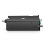 Cassette FHD® MTP®-LC, OM4 Multimode, Type A, 12 Fibres, MTP®-12 (Mâle) vers 6 x LC Duplex (Aqua), 0,35 dB Max. Cette image concerne FHD-1MTP6LCDOM4A.