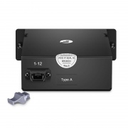 Cassette FHD® MTP®-LC, OM4 Multimode, Type A, 12 Fibres, MTP®-12 (Mâle) vers 6 x LC Duplex (Aqua), 0,35 dB Max. Cette image concerne FHD-1MTP6LCDOM4A.