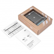 Cassette FHD® MTP®-LC, OM4 Multimode, Type A, 12 Fibres, MTP®-12 (Mâle) vers 6 x LC Duplex (Aqua), 0,35 dB Max. Cette image concerne FHD-1MTP6LCDOM4A.