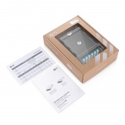 Cassette FHD® MTP®-LC, OM4 Multimode, Type A, 24 Fibres, 2 x MTP®-12 (Mâle) vers 12 x LC Duplex (Aqua), 0,35 dB Max. Cette image concerne FHD-2MTP12LCDOM4A.