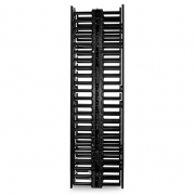 Organizador vertical en plástico para cables de doble cara 45U de 4.9" de ancho, (2) secciones de 22.5U con cubierta Esta imagen trata sobre CMV-DFD45U5W.