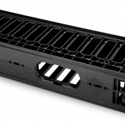 Organizador vertical en plástico 45U 4.9" para cables de una sola cara, (2) secciones de 22.5U con cubierta Esta imagen trata sobre CMV-SFD45U5W.