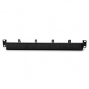 Organizador de cables pasante horizontal, 1RU, 4 anillos en D y tira de cepillo, 3.46 pulgadas de profundidad Esta imagen trata sobre CMH-4DRB1U.