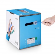 Cavo Solido Ethernet Cat6 Bulk, 1000ft, UTP, 23AWG, PVC CMP, Blu Questa immagine riguarda C6UTPPVC.