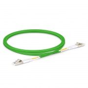 1m (3ft) Fiber Patch Cable, 2 Fibers, LC UPC Duplex to LC UPC Duplex, Multimode (OM5), Riser (OFNR), 2.0mm, Tight-Buffered, Lime Green This picture is about OM5LCDX.