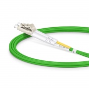 1m (3ft) Fiber Patch Cable, 2 Fibers, LC UPC Duplex to LC UPC Duplex, Multimode (OM5), Riser (OFNR), 2.0mm, Tight-Buffered, Lime Green This picture is about OM5LCDX.