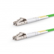 1m (3ft) Fiber Patch Cable, 2 Fibers, LC UPC Duplex to LC UPC Duplex, Multimode (OM5), Riser (OFNR), 2.0mm, Tight-Buffered, Lime Green This picture is about OM5LCDX.