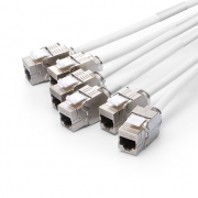 3m(10ft) 両端6ジャック Cat6aシールド付き(SFTP) 事前終端銅製トランクケーブル(PVC CMR) この写真はC6ASFTP6JJに関するものです。