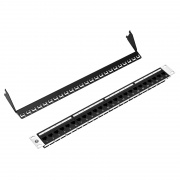 Cat6 Kupplungs-Patchpanel, 24-Port, 1HE, mit Kabelführungsleiste Dieses Bild handelt von C6P-U24FT1U.