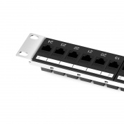 Cat6 Kupplungs-Patchpanel, 24-Port, 1HE, mit Kabelführungsleiste Dieses Bild handelt von C6P-U24FT1U.
