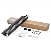 Cat6 Kupplungs-Patchpanel, 24-Port, 1HE, mit Kabelführungsleiste Dieses Bild handelt von C6P-U24FT1U.