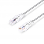 0.3m Cat6六類極細網絡跳線 28AWG 無卡扣 非屏蔽(UTP) PVC CM,灰色 這張圖片是關於C6UTPSGSPVC.