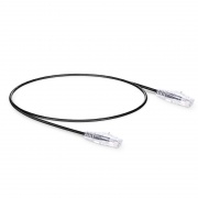 0.3m Cat6六類極細網絡跳線 28AWG 無卡扣 非屏蔽(UTP) PVC CM,黑色 這張圖片是關於C6UTPSGSPVC.