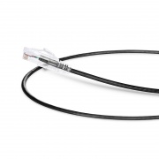0.3m Cat6六類極細網絡跳線 28AWG 無卡扣 非屏蔽(UTP) PVC CM,黑色 這張圖片是關於C6UTPSGSPVC.