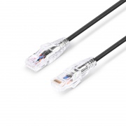 0.3m Cat6六類極細網絡跳線 28AWG 無卡扣 非屏蔽(UTP) PVC CM,黑色 這張圖片是關於C6UTPSGSPVC.