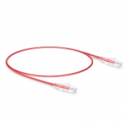 0.3m Cat6六類極細網絡跳線 28AWG 無卡扣 非屏蔽(UTP) PVC CM,紅色 這張圖片是關於C6UTPSGSPVC.