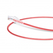 0.3m Cat6六類極細網絡跳線 28AWG 無卡扣 非屏蔽(UTP) PVC CM,紅色 這張圖片是關於C6UTPSGSPVC.